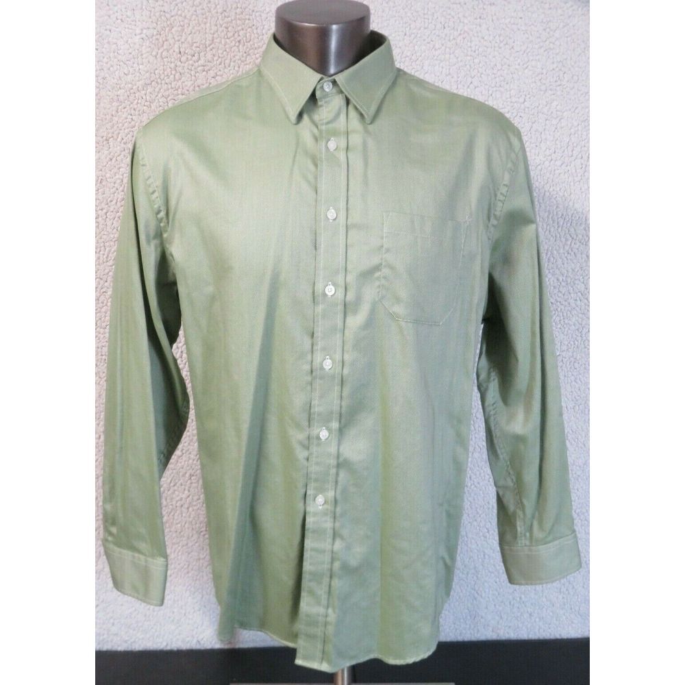 Mens Pendleton Bridgeport Long Sleeve‎ Button Front Shirt Size XL Cotton Green